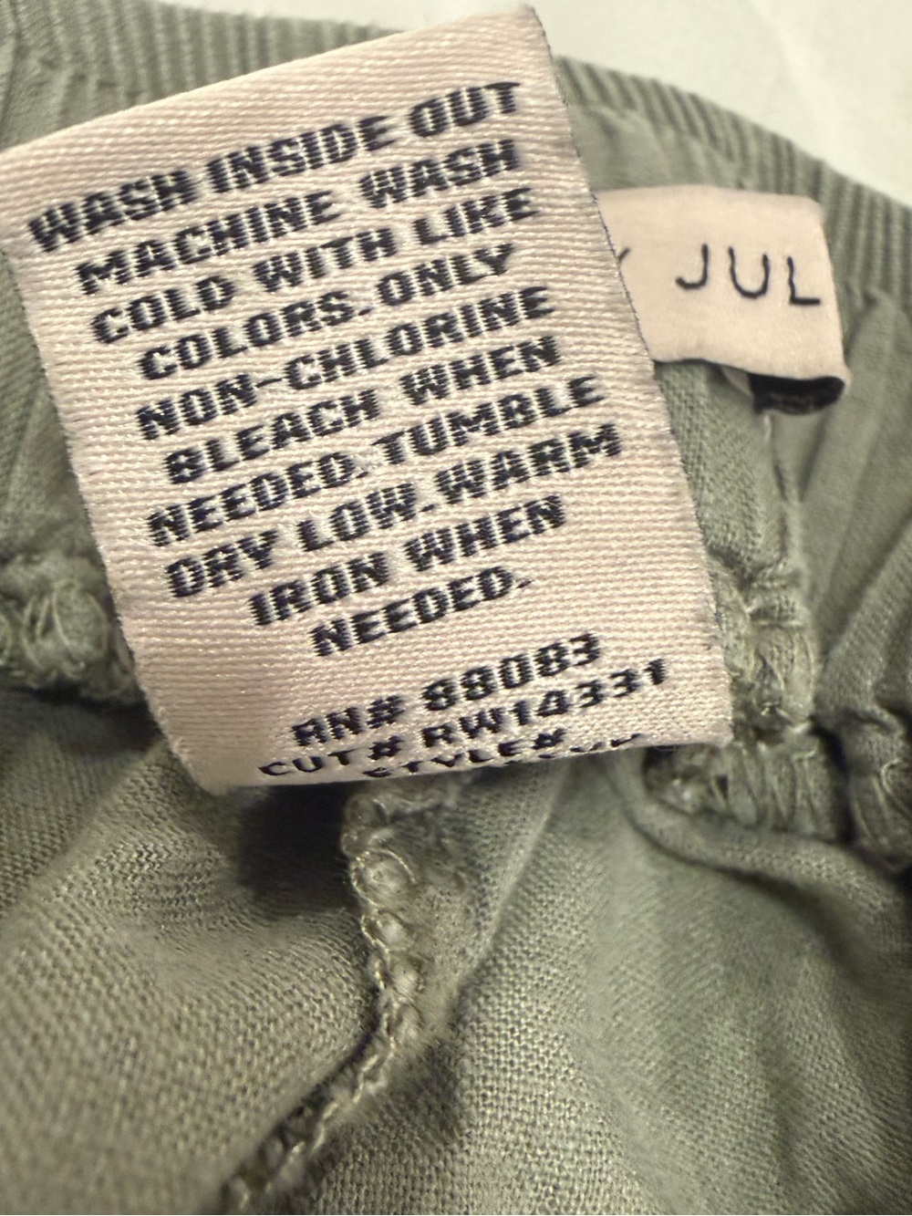 Sincerely Jules Olive Green Linen Blend Wide Leg Pants - Size XL - Picture 4 of 4